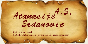 Atanasije Srdanović vizit kartica